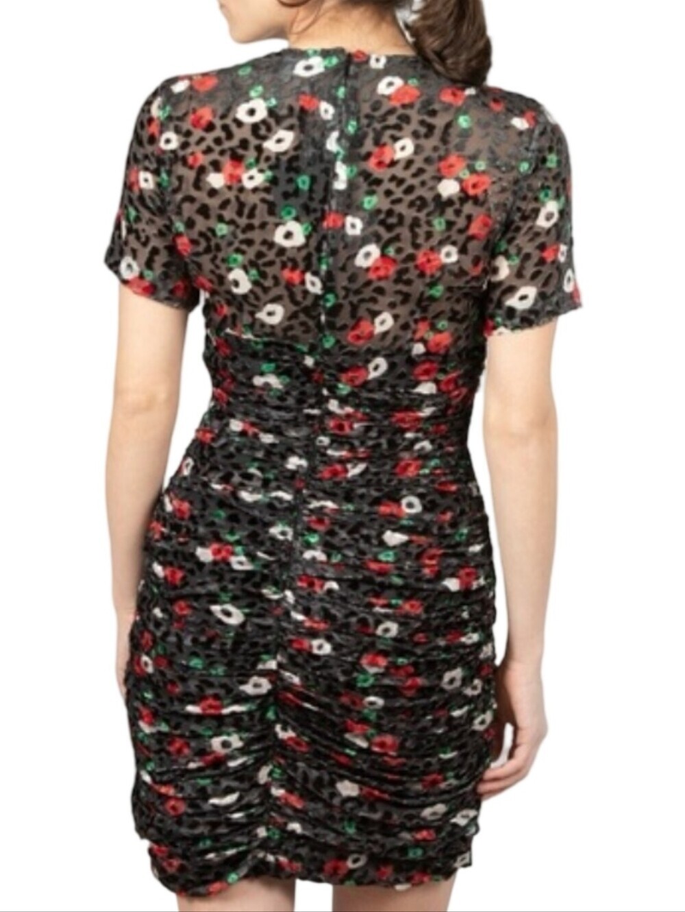 The Kooples Paris "Fleur Naïve" burnout velvet dress Size FR 3 US 8 - Picture 2 of 11